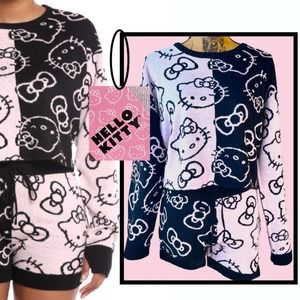 Hot Topic Hello Kitty Bow Crop Sweater and Shorts Set Size S/M BNWT